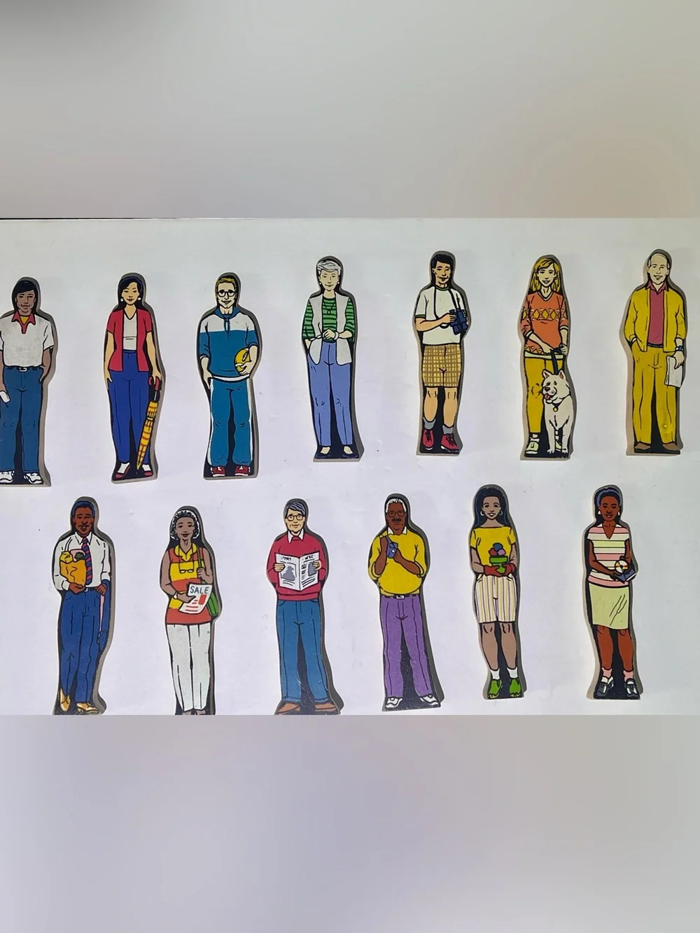 Vintage Wooden People Puzzle Figure Lot of 20 Educational Toy